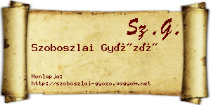 Szoboszlai Győző névjegykártya