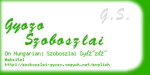 gyozo szoboszlai business card